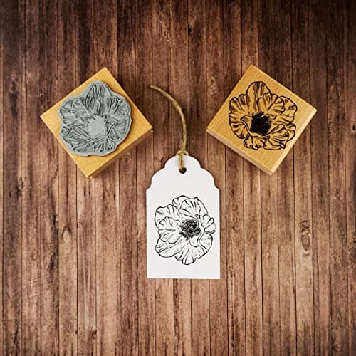 Newstamps Tampon en bois Motif coquelicot Pour la fabrication de cartes, le bricolage, les fleurs, les plantes, le scrapbooking