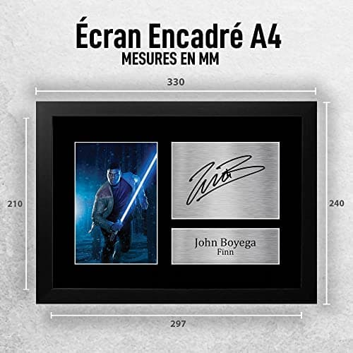 HWC Trading FR A4 John Boyega Star Wars Finn Cadeaux Imprimé Signé Autographe Photo pour les fans de cinéma - A4 Encadré