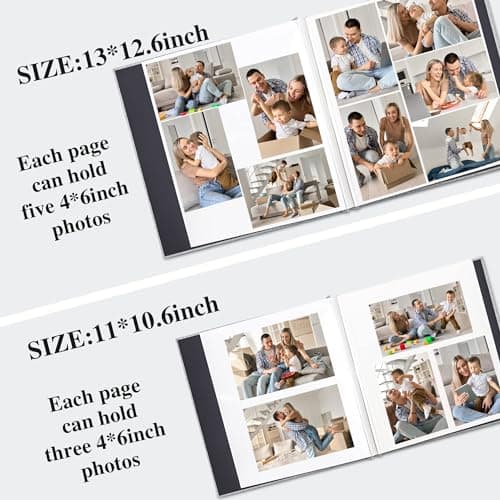 Yopih Album Photo Adhésif avec 40 Pages 10X15 Lin en Tissu Couverture Scrapbooking DIY Photo Album Sauver Bébé Croissance Mariage Voyage Famille Cadeau