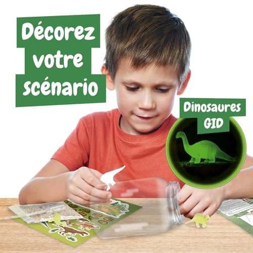 Science4you Terrarium de Dinosaure - Écosystème avec Jouet Dinosaure Phosphorescent pour Enfant, Terrarium pour Enfants + 21 Autocollants de Dinosaures, Jeux, Cadeau pour Garçon et Fille 6+ Ans