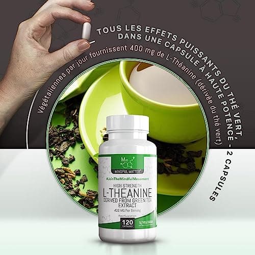 MM L Theanine | 120 Theanine Gélules A Base de Thé Vert - Extrait de The Vert A Haute Teneur fournissant 400 mg de L-Theanine par portion | Sans OGM Sans Gluten | Fabriqué au Royaume-Uni