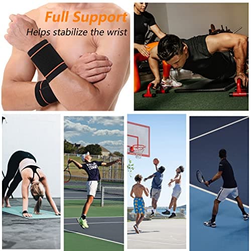 SOLO ACTFIT Support de Poignet, Elastique Compression Poignet pour Tennis, Golf, Gym, Sport et Fitness - Bandage De Soutien pour Homme Et Femme - Taille Unique Réglable
