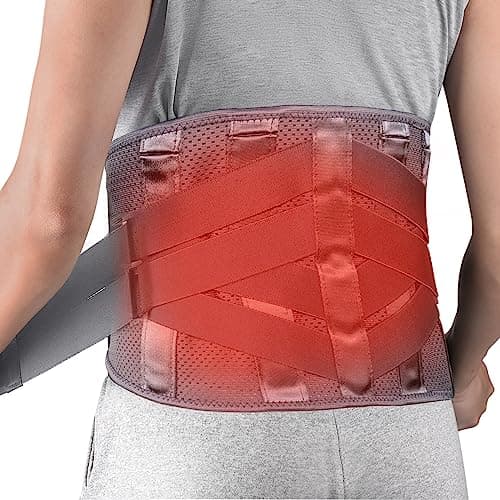 HONGJING Ceinture dorsale chauffante pour le soulagement des douleurs lombaires, ceinture dorsale chauffante alimentée par batterie pour la sciatique et la scoliose (M)