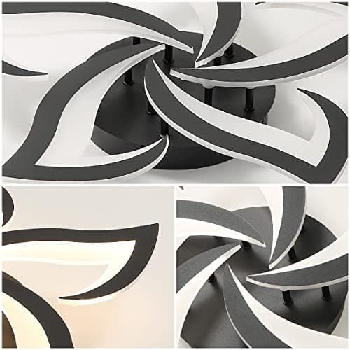 Riserva Plafonnier LED Dimmable, 40W 3000K-6500K Lampe de Plafond avec Télécommande, Créatif Pétales Design Luminaire Plafonnier Moderne pour Salon, Chambre, Salle à Manger, Φ60cm