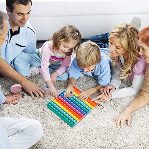 Pop Fidget It Toys 2 in 1 MEINRAUM Poppit Géant Math Multiplication Push Bubble Anti Stress Sensory Jouets en Silicone Arcenciel Educatifs Poppers pour Enfants Adultes