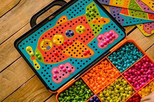 Nathan - Clic Educ Mosaïques - jeu de société - jeu d'apprentissage et reconnaissance des couleurs - développe la motricité fine et la créativité - 675 pions - loisirs créatifs - enfant 4 ans
