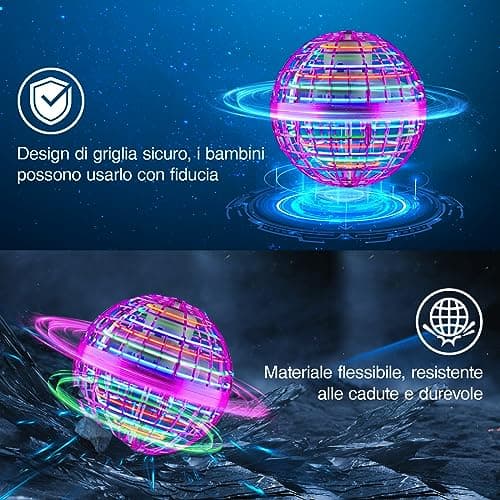 ANOEPUY Boule Volante,Jouet Lumineux, Boule Magique,Magique Mini Drone Cadeau Enfant,Flying Boomerang Hand Spinner Jeux Extérieur Intérieur Enfant (Violet)