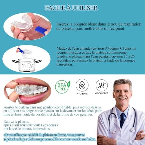Appareil Dentaire Anti Ronflement,GouttièRe Dentaire+8dilatateur Nasal,Anti Ronflement Efficace,ProtèGe-Dents SûR,Inodore Et Doux,Sommeil Bruxisme,Agit Sur Les Causes D’Un Mauvais Sommeil