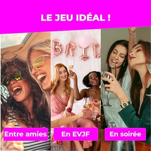 JUDUKU Jeux de société Girl'z Night - Jeux EVJF - Bride to be - Accessoire EVJF - Idée Cadeau EVJF - Enterrement de Vie de Jeune Fille - Jeu de Société