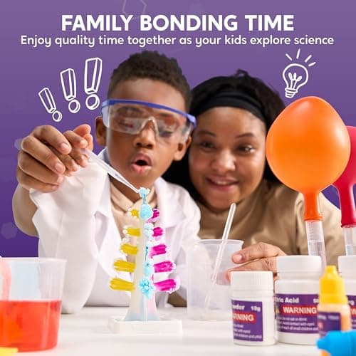 KLEVER Kits 50+ Expériences Scientifique pour Enfants,Jeux pour Enfants Chimie Enfant, Science et Jeu, Cadeau Garcon 10 Ans, Jouet Garcon 7 Ans Arbre de Cristal, Jouets éducatifs Scientifiques