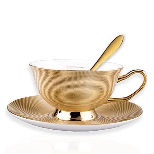 HOMQUEN Set de Couverts, Set de Couverts en Or, Service de Set en Acier Inoxydable pour 6 Personnes, 24 Pièces
