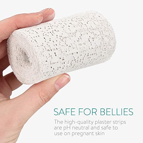 Navaris Kit Moulage Ventre Femme Enceinte - Set Plâtre Empreinte Grossesse Bébé - Modelage 3D Décoration pour Famille Amis - Peinture Bandages