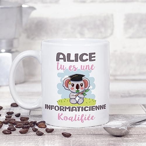 Mugffins Tasses Personnalisables pour INFORMATICIENNE femme - En Français - Cadeau Personalisé- Koalifies Personalisés - 11 oz / 330 ml