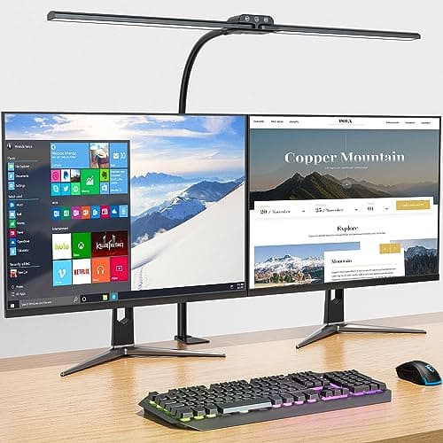 KableRika Lampe de Bureau LED Puissante, Lampe de bureau à double tête avec pince, Lampe d'architecte lumineuse avec 4 températures de couleur&luminosité, Commande tactile, Protection des Yeux