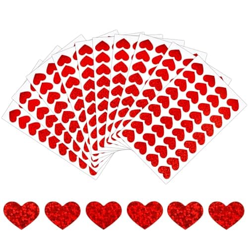 Autocollant Coeur,Gommettes Autocollantes 10 Feuilles,Autocollant Mariage,360pcs 2cm Scrapbooking Autocollant,Stickers Mariage,Autocollants pour Saint-Valentin,Fete Des Meres