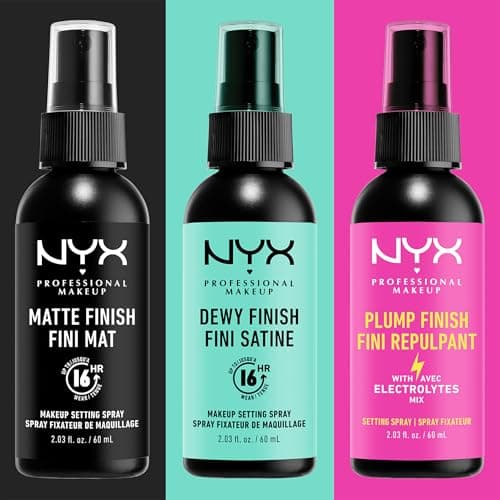 NYX Professional Makeup Spray Fixateur Setting Spray Dewy Finish, Spray de Finition, Tenue Longue Durée, Fini Mat, Formule Vegan, Lot de 2, Modèle : Matte | Formule vegan, Toutes carnations et types de peaux, Léger et rafraîchissant, Compatible fonds de teint