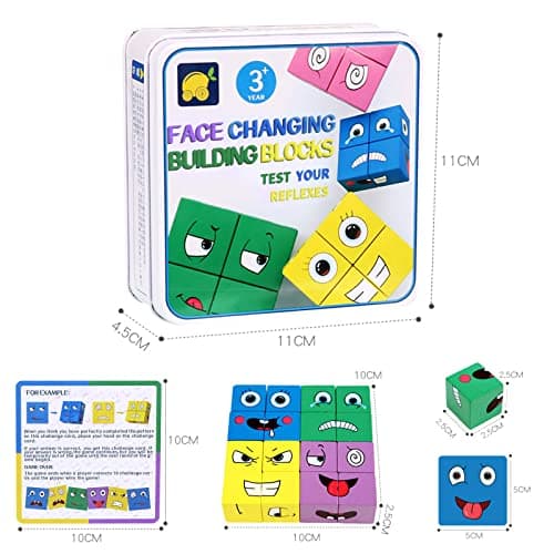 Jouets en Bois,Jouets sensoriels, Jouets Montessori pédagogiques pour Enfants à partir de 3 Ans,Cubes de Construction Puzzler Jouets Cadeau d'anniversaire pour Les Enfants de 3 à 12