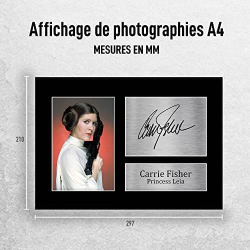 HWC Trading A4 Carrie Fisher Star Wars Cadeaux Imprimé Signé Autographe Photo pour les fans de cinéma - A4