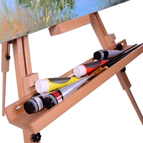Mont Marte Chevalet trépied pliable et réglable en bois en hêtre, pour la peinture, supporte des toiles jusqu'à 120 cm (47") de haut