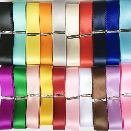 Chenkou Craft Ruban double face en satin de polyester de 18 m de long et 20 couleurs assorties de 15 mm pour loisirs créatifs, nœuds pour fabrication de bijoux (15 mm)