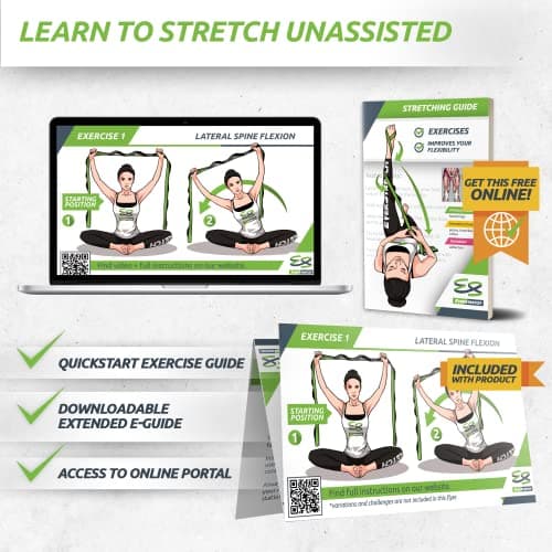 EverStretch Sangle Extensible Non élastique avec Boucles - Bougez Librement avec Cette Bande Extensible de qualité supérieure pour Sangle Yoga en Boucle pour Le Sport et la physiothérapie