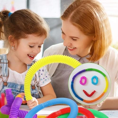 SYEYCW 15 Pièces Pop Tubes Mini Jouets Sensoriels, Jouets Sensoriels de Tuyau Extensible Anti-Stress, pour Enfants, Adultes, Personnes Souffrant d’Autisme, Soulager l'Anxiété et Le Stress, 5 Couleurs