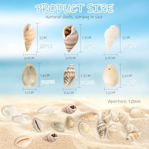 120pcs Perles de Coquillage Naturel Coquillage Conque avec Trou Spiral Perles Coquillage Decoration Perles Coquillage pour Bracelet Bijoux,Artisanat, Décoration de la Maison, Aquarium