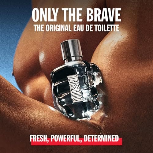 DIESEL Only The Brave - Eau De Toilette Homme - Boisé Ambré - Citron Frais, Ambre & Accord de Cuir - Tenue Longue Durée - Spray Vaporisateur