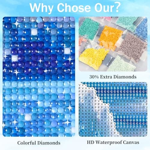 Xobers art Diamond Painting Adulte Paysage, Diamant Painting Lune, Peinture Diamant Adulte, Diamond Painting pour Décoration Maison et Cadeau 30x40cm