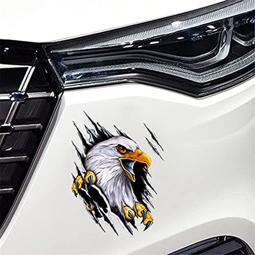 ihreesy 3D Autocollant de Décoration de Voiture,Animal Aigle Autocollant de Voiture Autocollant en Vinyle Adhésif Autocollant de Carrosserie de Voiture Scratch Occlude Autocollant de Pare-Chocs,Droit