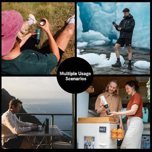 Outin Nano Machine à expresso électrique portable, cafetière de voyage pour camping, cafetière auto-chauffante pour voiture avec USB-C, avec café moulu et capsule NS