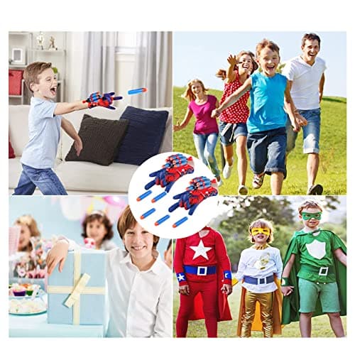 PTBWS Gant de Lanceur Spiderman, 2 Set Gant en Plastique, Jouets de Poignet Lanceur de héros d'araignée, pour Enfants pour la fête de Cosplay (B)