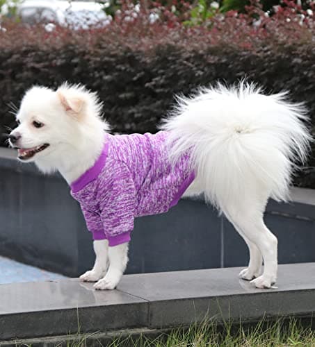 HuaLiSiJi Pull pour Chien Grande Taille Pull Polaire Grand Chien Pull Bouledogue Francais, Le Tissu Est Très Confortable, Doux et Chaud pour L'animal et Se Met Très Facilement (Rose+Violet,3XL)