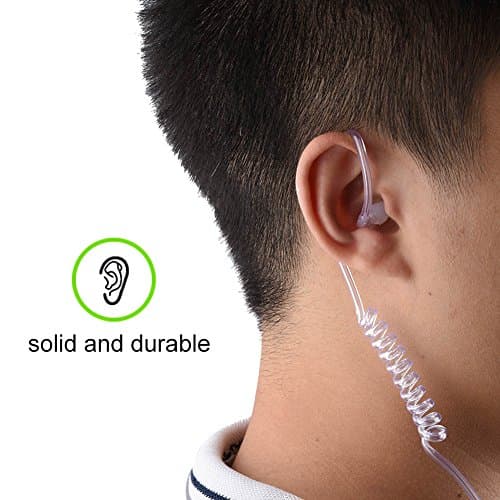 Talkie walkie Casque dans l'oreill, Écouteur à Tube de sécurité avec Microphone, Solide et