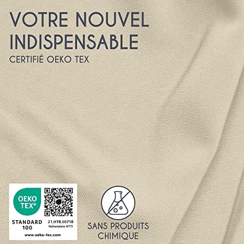 Dreamzie Taie Oreiller 50x70 Coton Renforcé (Set de 2) - Gris Clair - Tissage serré de 57 Fils/cm2 - Taie Oreiller 50 x 70 cm- Certifié Oeko Tex