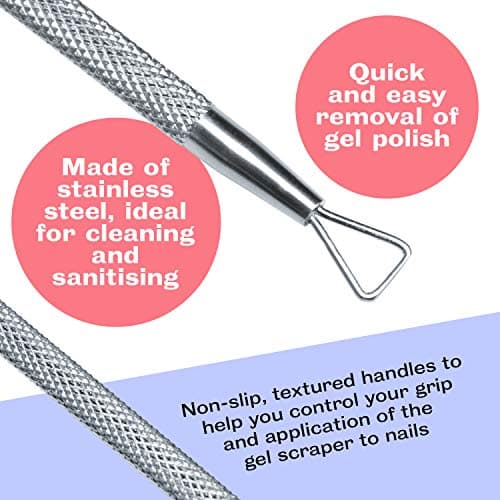 Racloir pour Vernis et Gel Mylee - Outil pour Ongles Professionnel pour Enlever le Traitement de Manucure par UV - Grattoir en Acier Inoxydable pour une Elimination Facile à la Surface des Ongles