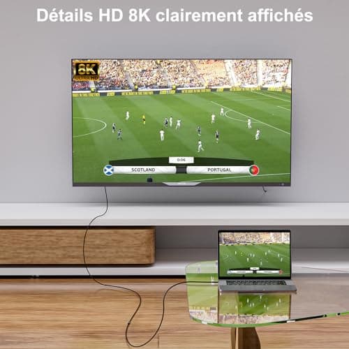 EUDOBEL Rallonge USB C 2m,40Gbps Cable Rallonge USB C,Mâle à Femelle USB 4 8K@60Hz,PD 3.1 240W 5A Cable Extension USB C Nylon Tressé Compatible avec Thunderbolt 4/3,MacBook,iPhone 15Pro,MacBook