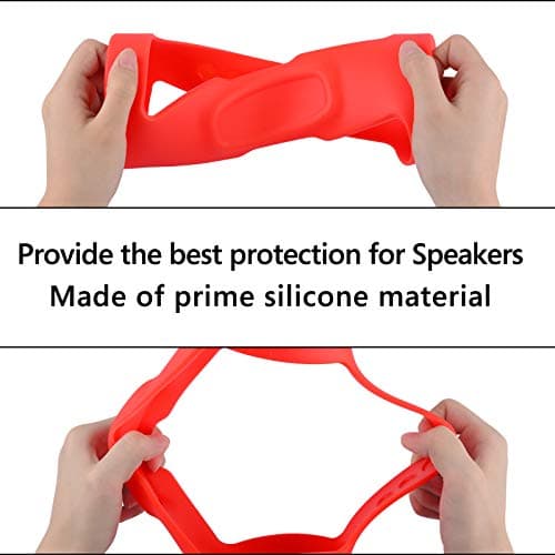 Geekria Coque de Protection en Silicone pour Haut-Parleur, Compatible avec JBL Charge 5, Charge 4, imperméable et Souple, pour Haut-parleurs Bluetooth de Rechange avec Crochet Porte-clés (Rouge)