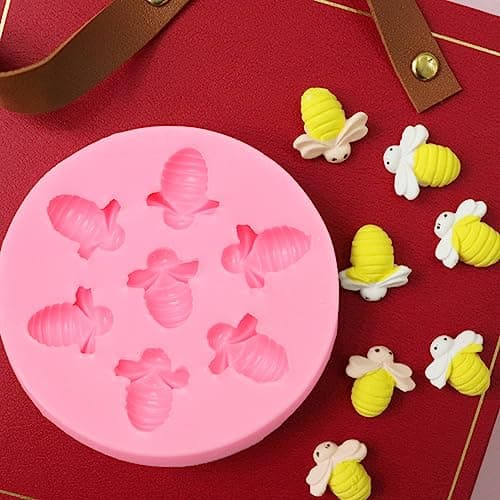 6 Pièces Moules en Silicone 3d Abeille et Fleur Moules à Fondants Rayon de Miel Moule à Chocolat de Bourdon Mini Moules en Silicone Fleurs pour Décoration de Gâteau,Cupcakes Cuisson Bonbons