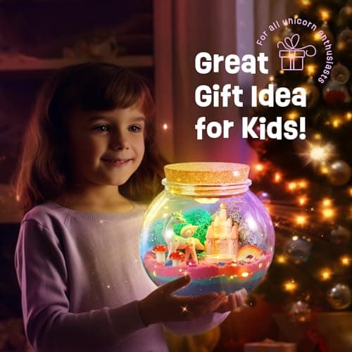 DIY-LAOESE Cadeaux Licorne – Kit de Terrarium – Cadeau d'anniversaire pour Filles âgées de 4 5 6 7 8-12 Ans – Jouets Licorne – Kit d'art et d'artisanat pour Enfants
