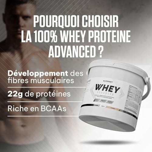 Superset Nutrition - 100% Whey Proteine Advanced (4kg) - 74% de protéines - Isolat + Concentrat + Hydrolysat, Digestion optimisée, Riche en BCAA et en glutamine - Chocolat