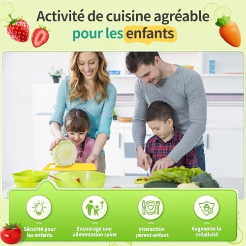 Kit Couteau sécurité de Cuisine pour Enfants - 17 Pièces Couteau Montessori Enfants pour couper et cuire des fruits ou légumes | Couteau Enfant qui ne Coupe pas, Couteaux enfants à partir de 2 ans