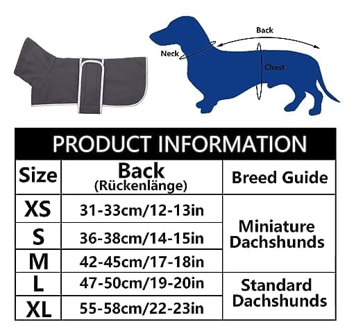 Geyecete Manteau d'hiver en Polaire pour Teckel Pull pour Chiens Chaud à col Montant Veste pour Chiot,pour Chiens de Petite et Moyenne,avec Ceinture réglable-Gris-S