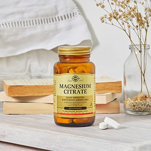 Solgar Magnésium Citrate - Sommeil et Fatigue - Vitalité et énergie - Hautement Assimilable - Minéral - Complément Alimentaire - Flacon de 60 comprimés