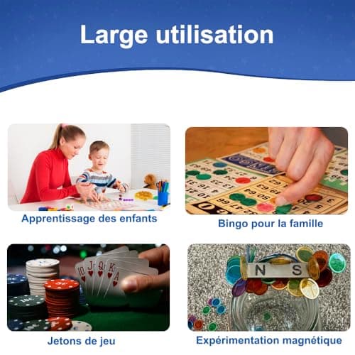 Kit de Bingo Magnétique - 1 Bâton Magnétique + 100 Jetons Loto - Jeu Éducatif pour Enfants et Accessoire Pratique de Stockage (Rouge)