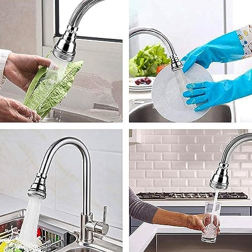 Economiseur D'eau pour Robinet, PARFCO 360° Mousseur Robinet, 3 Modes Filtre Robinet, Rallonge Robinet Cuisine pour Cuisine, Salle de Bains