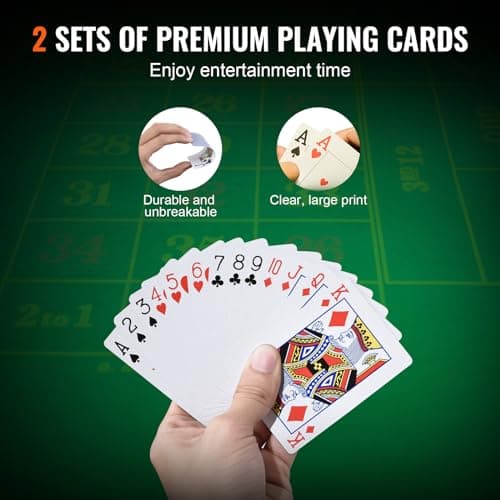 VEVOR Mallette de Poker 300PCs Jetons de Poker en Plastiques PS 11,5 g 40x3,3 mm avec 2 Jeux de Cartes 1 Bouton de Croupier et 2 Boutons Blind pour Blackjack Texas Jeux de Hasard Casino à Domicile