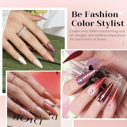 modelones Kit Ongle Gel Uv Complet, Kit Vernis Semi Permanent -Lampe Uv Ongles Gel 48W-12 Couleurs Rose Blanc Rouge Vernis à Ongles -Base Top Coat-Strass Décor Kit Manucure Salon DIY Home Nageldesign