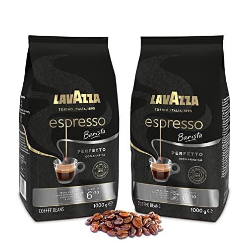 LAVAZZA - Café Espresso Barista Perfetto - Café Grain - 100 % Arabica - Italien - Intensité 6 - 2 Paquets de 1 kg (L'emballage peut varier)