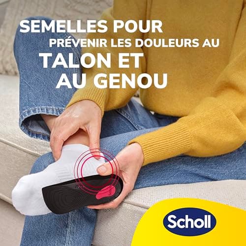 Scholl In-Balance Semelles Orthopédiques Homme & Femme pour soulager les Douleurs aux Genoux & Talons - Stabilité du Pied et Absorption des Chocs grâce à son Talon Renforcé, Taille 40-42